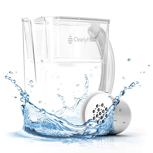 Clearly Filtered No. 1 Filtered Water Pitcher for Fluoride/Water Filter Pitcher with Affinity® Filtration, BPA/BPS Free/Targets 365+ Contaminants Including Fluoride, Lead, BPA, PFOA