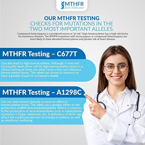 MTHFR Gene Home Test Kit Comes with Physician Recommendations and Results Interpretation - Cheek Swab for Methylation Analysis - Assess MTHFR and Methylation