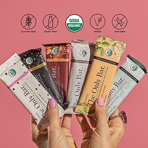 Truvani Plant-Based Snack Bars - Only Bar Sample Pack - USDA Certified Organic, Vegan, Non-GMO, Dairy, Soy & Gluten Free (6 Flavors, 6 Bars)