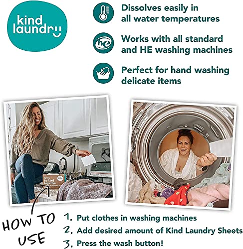 KIND LAUNDRY Detergent Sheets (Ocean Breeze and Unscented) - Washer Soap Strips, Plant Based Liquidless Formula, Zero Waste, Biodegradable, Great for Travel, Camping