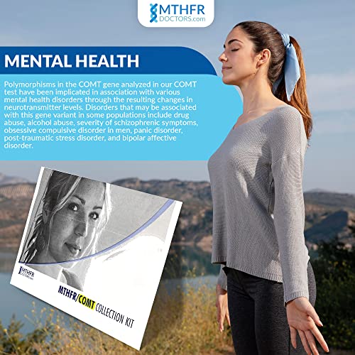 COMT Gene Home Test Kit Comes with Physician Recommendations and Results Interpretation - Cheek Swab Analysis - Assess, Mental Health, Methylation, and More