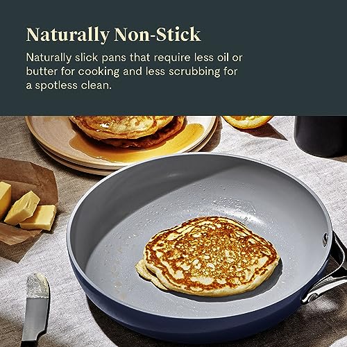 Caraway Nonstick Ceramic Frying Pan (2.7 qt, 10.5") - Non Toxic, PTFE & PFOA Free - Oven Safe & Compatible with All Stovetops (Gas, Electric & Induction) - Cream